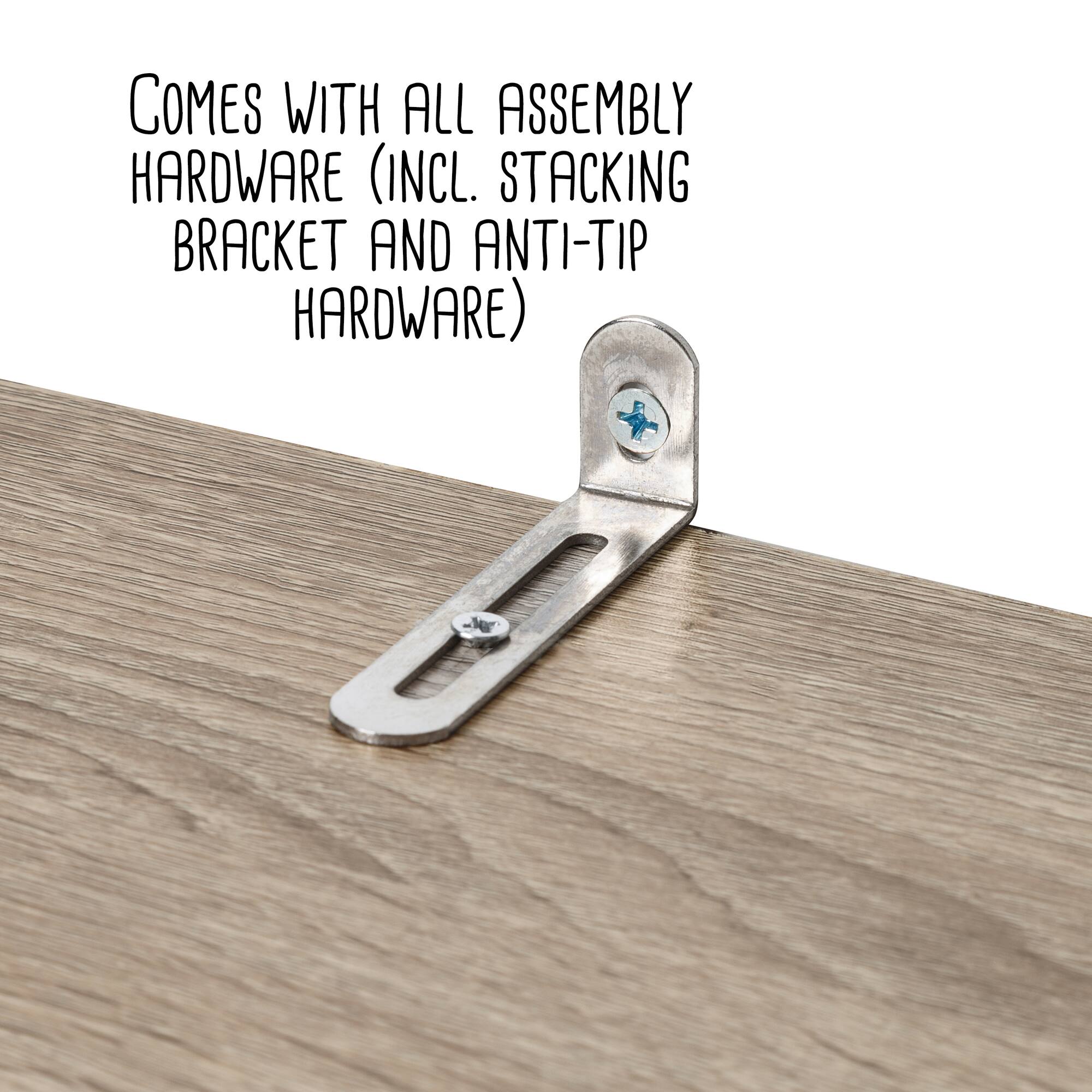 Honey Can Do Brown Tall & Narrow Stackable Storage Drawers with Wood Finish